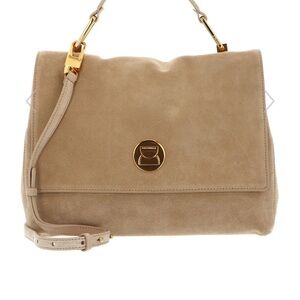 Coccinelle Liya Brown and Leather Suede Handbag NEW